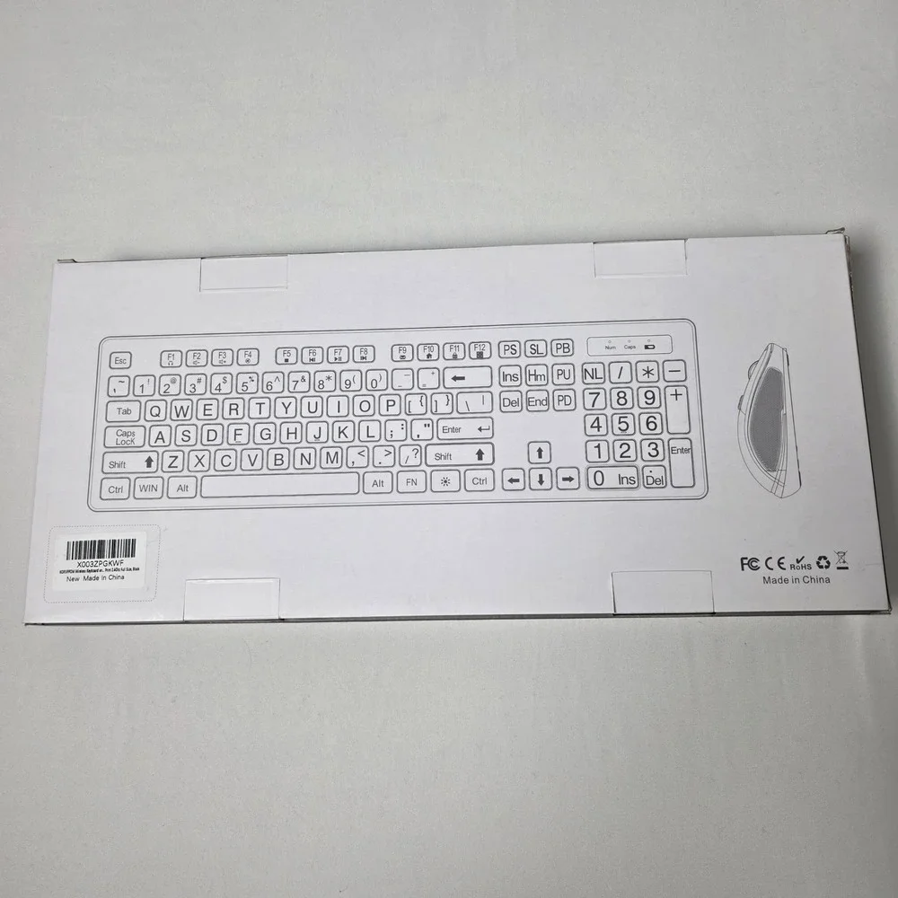MPTOG Wireless Combo S801AG Typewriter Keyboard and Mouse Set Brown Retro Keys